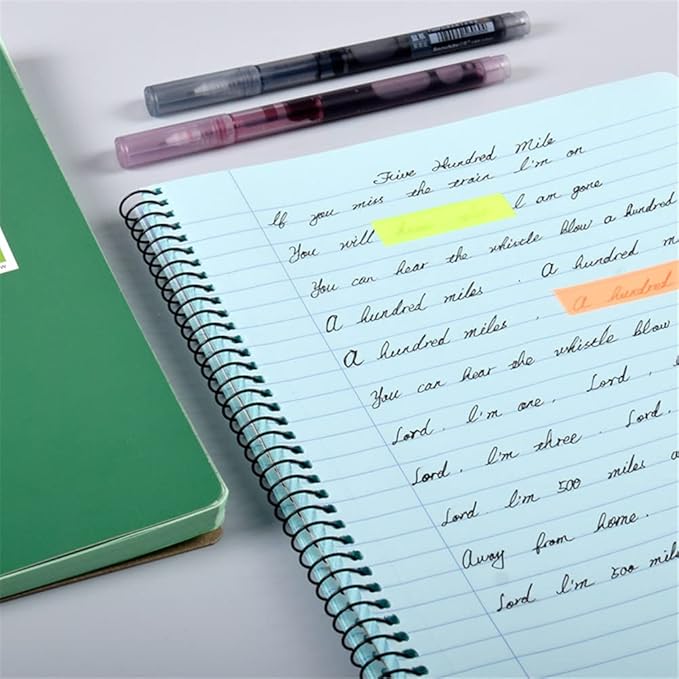 KAISA Colored Paper Spiral Notebook, Wide Ruled 7-1/2"x 9-3/4" Wirebound 1 Subject Notebooks, 100 Sheet/pad 4Pads/Pack, SC10001W