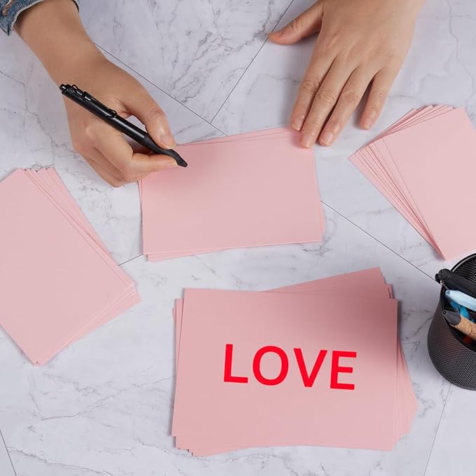 50 Sheets Blank Cardstock Paper 250 GSM Thick Heavy Cards Stock for DIY Art Projects, Card Making, Postcards, Greeting Cards, Birthday Party, Wedding Invitation (Pink, 4x6 inches)