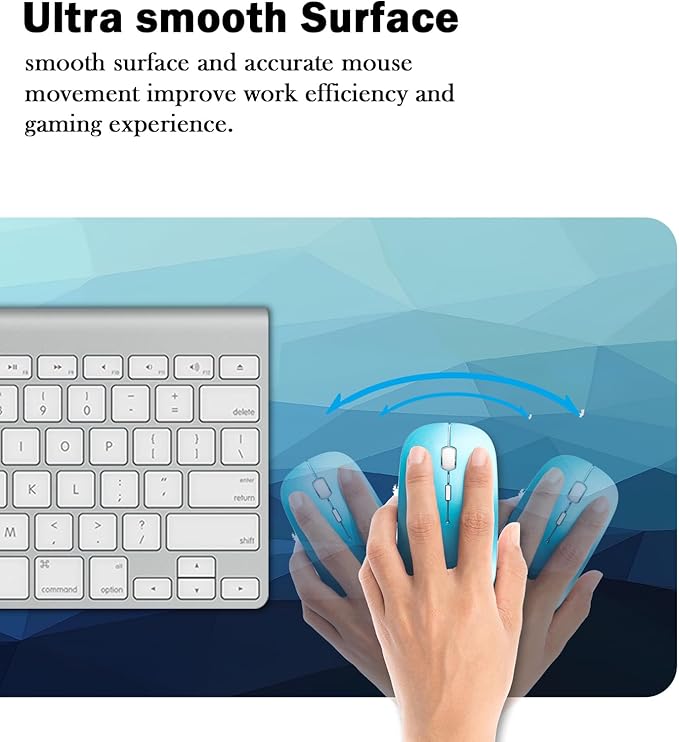 Mrcrypos Blue Large Mouse Pad Geometric Desk Mat for Desktop, Waterproof Desk Pad with Stitched Edges, Computer Keyboard Gaming Mouse Pads for Women Office Home 31.5" x 15.7"