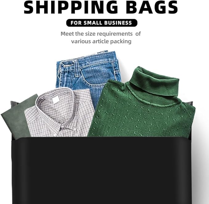 POLYSELLS 50 pcs 24x24 Inches Black Poly Mailers Shipping Envelopes, Strong Adhesive Sealing, Waterproof, and Tear-resistant Postal Mailing Bags for Clothing, Books, and Accessories