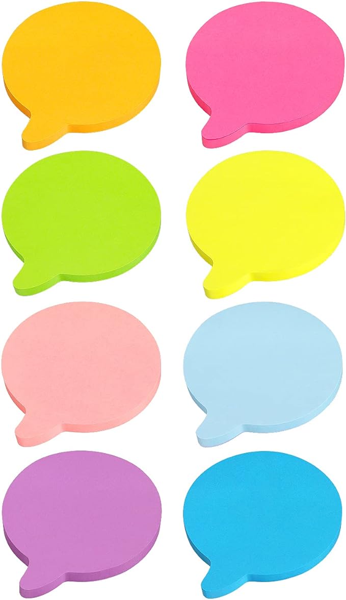 SIMONA Bubble Shape Sticky Notes 8 Color Bright Colorful Sticky Pad 75 Sheets/Pad Self-Sticky Note Pads