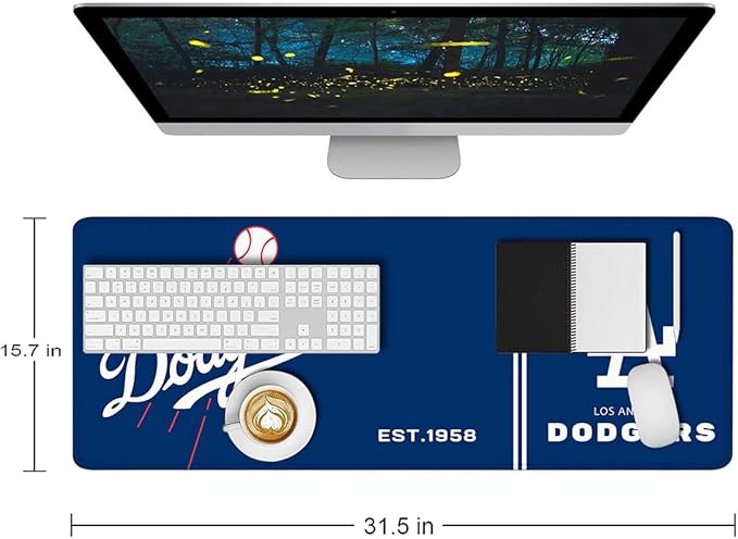 Generic Baseball Mouse Pad Extended Large Gaming Desk Pad 31.5 x 11.8 Inch, XL Mousepad Topographic Mouse Pad with Anti-Slip Rubber Base for Los Angeles Home Office
