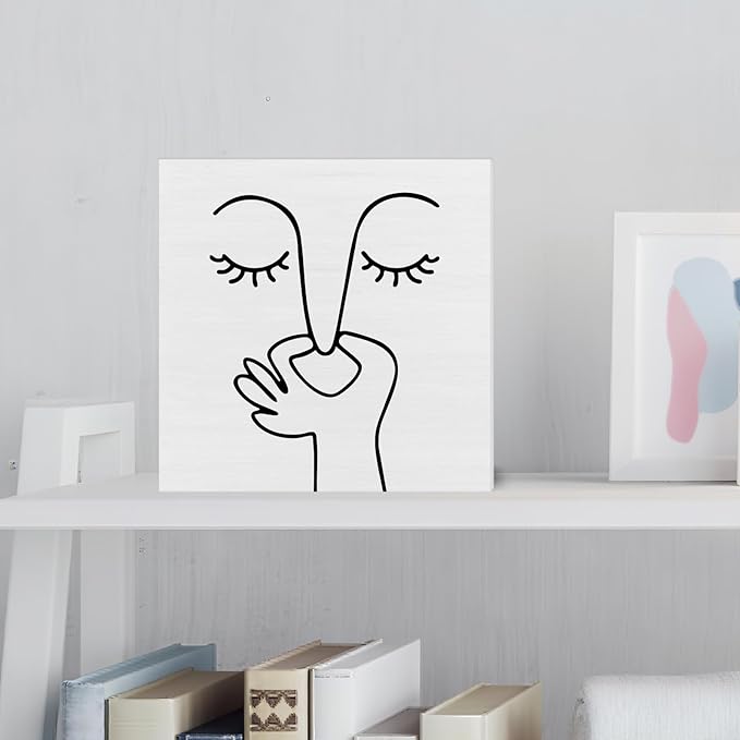 Funny Bathroom Art Decor, Black and White Bathroom Bad Smell Humorous Wooden Sign, Restroom Decor for Desk Shelf