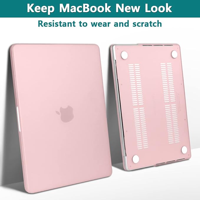 Teryeefi Matte Case for MacBook Pro 16 Inch A3403 A3186 A2991 A2780 A2485 (2025 2024 2023 2022 2021 Release) - Protective Hard Shell Cover for MacBook Pro 16" M4/M3/M2/M1 Pro/Max Chip-Chalk Pink