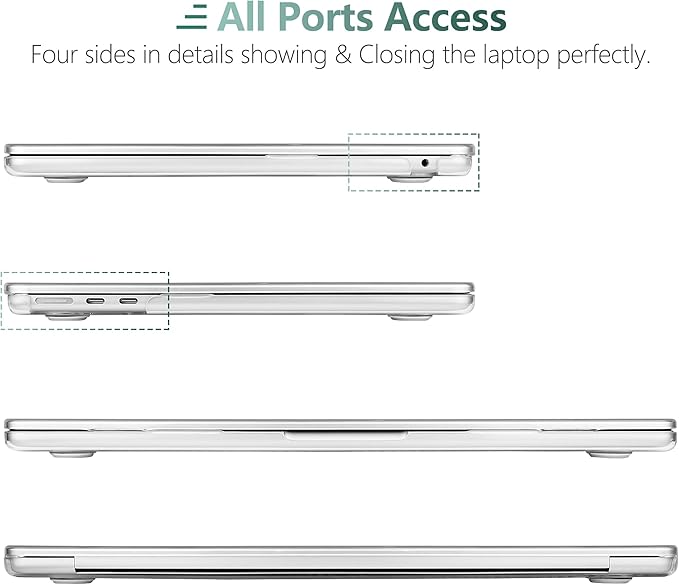 DONGKE Compatible with M4 MacBook Air 15 inch Case 2025-2023 A3241 A3114 A2941 M3 M2 Retina Display Touch ID, Plastic Hard Case & Keyboard Skin for MacBook Air 15" - Sea Shells