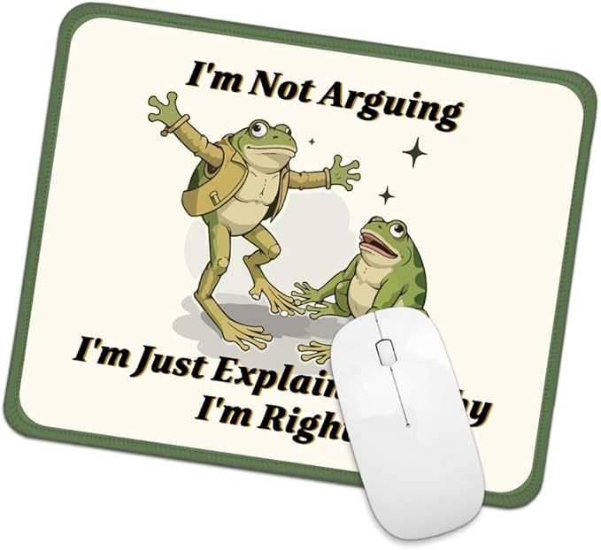 I'm Not Arguing I'm Just Explaining Square Mouse Pad, Non-Slip Rubber Base Mouse Mat for Office Home Work Game Study, Funny Sarcastic Gifts, Funny Office Mouse Pad for Man Woman Boss Coworker