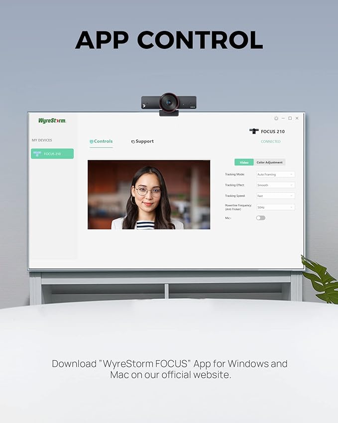 WYRESTORM 4K Webcam with AI Tracking, 120° FOV Wide Angle, Auto Framing, 90fps, 8X Digital Zoom, Dual AI Noise-canceling Mics, Video Conference Room Camera, Zoom Certified, Works for Microsoft Teams