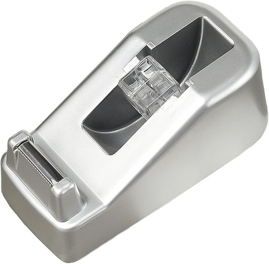 Basics Desktop Tape Dispenser, Office Desk Tape Dispenser, Heavy Duty Desk Accessories Office Tape Dispensers, Weighted Non-Skid Base,Ideal for Home, Office, School, or Business (Space Silver)
