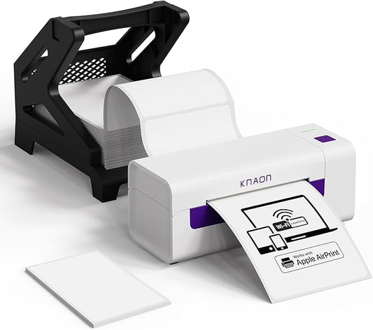 AirPrint Thermal Label Printer, Wireless Wi-Fi Shipping Label Printer 4x6 for iPhone, iPad, Mac,Compatible with Android&Windows, Included Label Holder – Ideal for Small Business, Amazon, Shopify
