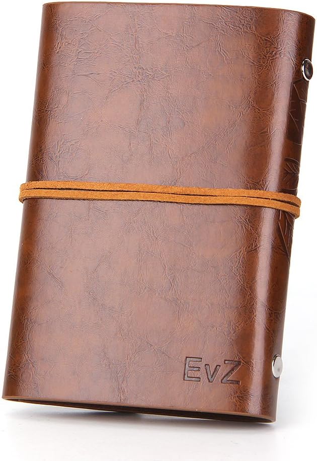 EvZ Vintage Dark Brown PU Leather Cover Loose Leaf Blank Notebook Journal Diary Gift