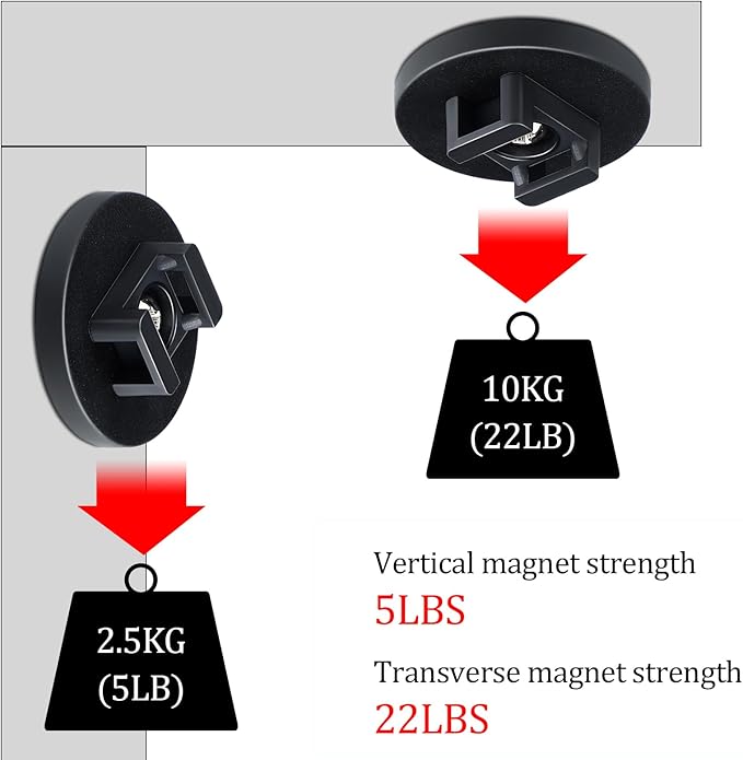 Yookeer 20 Pcs Magnetic Zip Tie Mount Base Black Magnetic Cable Clips Wire Holder Multipurpose Cable Ties Management Base Electrical Supplies for Wire (43 mm)