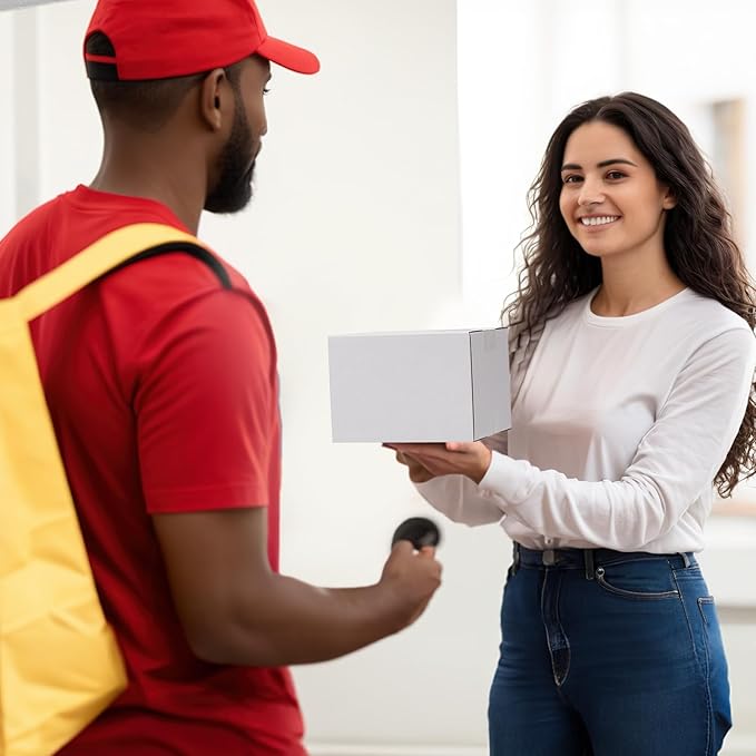 7x6x5 Shipping Boxes Set of 40, White Kraft Corrugated Cardboard Boxes Mailers for Packaging(17.8x15.4x12.7 cm)