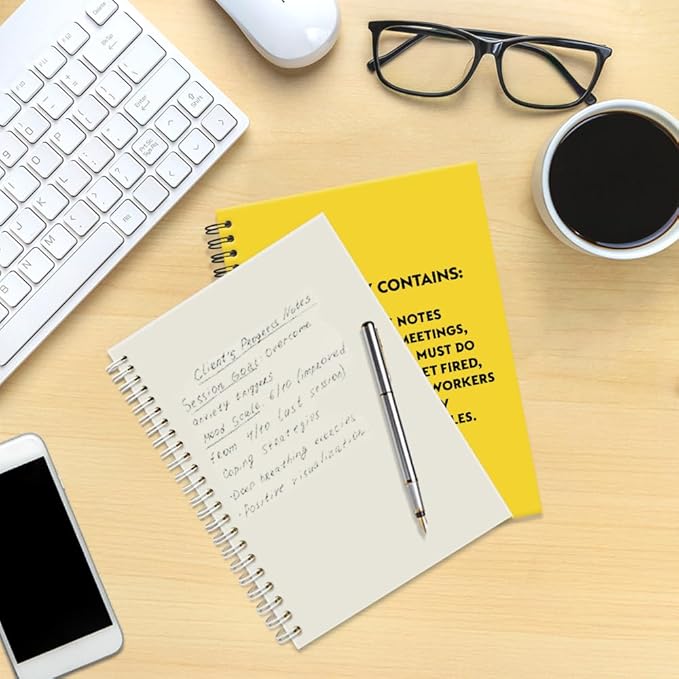 Pointless Notes from Boring Meetings Funny Yellow Golden Spiral Notebook, Humorous Office Gifts, Gag Gifts for Coworkers, Funny Office Sarcastic Gifts for Coworkers,Team Members, Employees