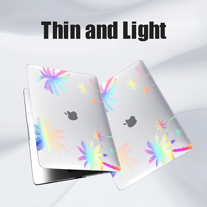 DTangLsm for M4 MacBook Air 13 inch Case 2025 2024-2022 M3 M2 A3240 A3113 A2681, Clear Plastic Hard Case for MacBook Air 13.6 inch Laser Print Laptop Shell&Keyboard Cover for Mac Air M4, Coconut Tree