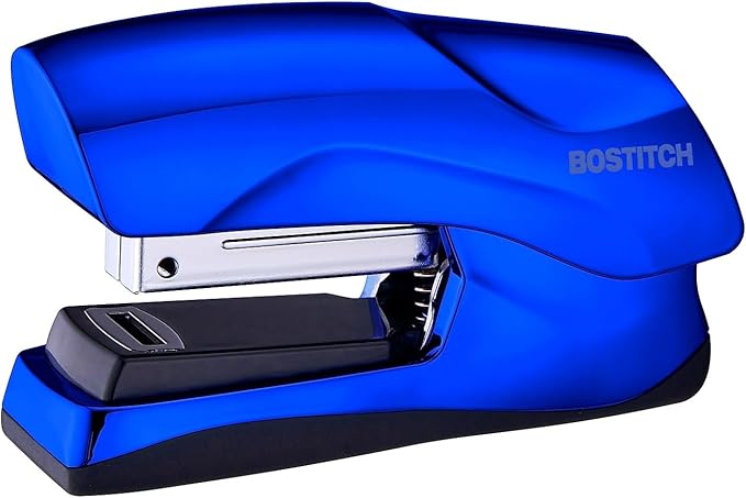 Bostitch Office Heavy Duty Stapler, 40 Sheet Capacity, No Jam, Half Strip, Fits into the Palm of Your Hand, For Classroom, Office or Desk, Metallic Blue