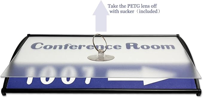 Office Sign Holder for Door - Curved Mount Name Plate Holder Frame Display 8 x 4 Inches Set of 2 Sturdy Aluminum with Adhesive Tape, Plastic Film Included