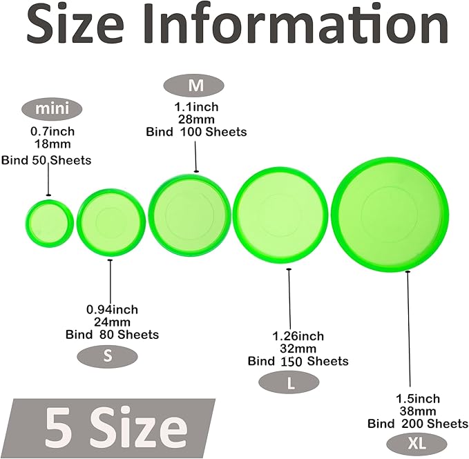 100pcs Discbound Notebook Discs DIY Planner Accessoriesfits for Tul,Levenger,Arc,Happy Planner,Talia(Transparent Green,1.5inch/38mm)