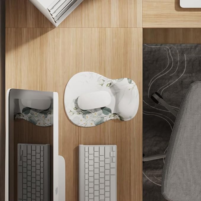 ErgoComfort Gel Wrist Rest Mouse Pad-Ergonomic Office Mousepad with Wrist Support-Non-Slip, Design Desk Accessories Mat for Home&Game Decor (08Sage Harmony)