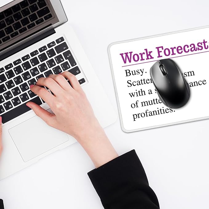 Work Forecast Rectangular Mouse Pad, Funny Sarcastic Mouse Pad Gifts for Teacher Colleague Coworker, Work Gifts for Coworker, New Job Gifts for Intern, Funny Office Gifts for Coworkers