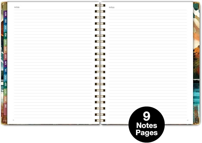 HARDCOVER 2026 Planner, 8.5"x11": 14 Months (November 2025 - December 2026), Daily Weekly Monthly Planner, Yearly Agenda, Bookmark, Pocket Folder and Sticky Note Set (Lake View)