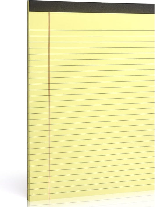 ZZTX Legal Pads 8.5 x 11 Inch Yellow Writing Notepad, Lined Writing Pads for Work Office School, 50 Sheets Per Pad, A4, 1 Pack