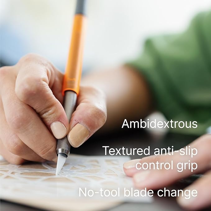 Slice 10518 Craft Knife, Finger-Friendly Edge, Safer Choice, Never Rusts, Lasts 11x Longer Than Metal, Precision Cutting, Never-Lost Safety Cap