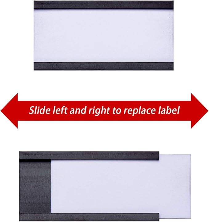 Eeoyu Magnetic Label Holders with Magnets Magnetic Data Card Holders with Clear Plastic Protectors for Metal Shelf, Whiteboard, Set of 50 (1 x 2 Inch)