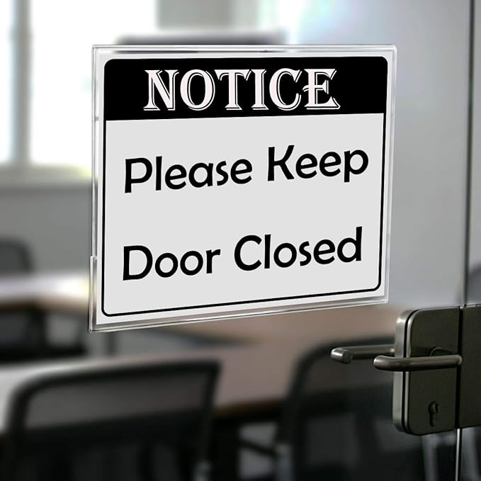 NIUBEE 4x6 inch Wall Mount Acrylic Sign Holder with Double Sided Adhesive Tape for Office, Home, Store, Restaurant, No Drilling - Horizontal (6 Pack)