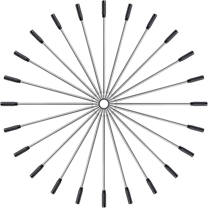 DunBong Black Ink Refill Pack of 5, Replaceable Ballpoint Pen Refills, Medium Point Metal Refill (Black)