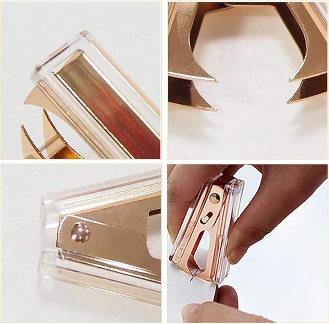 Rose Gold and Gold Staple Remover - 2 Pack Staple Removal Tool Set, Luxury Acrylic Rose Gold and Gold Office Supplies & Desk Accessories
