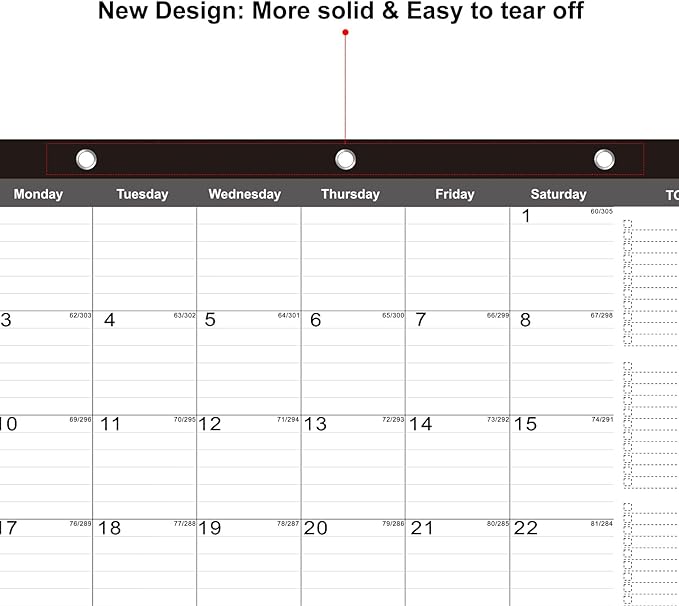 TOWWI 2025-2026 Desk Calendar, 17"x12" Desktop Monthly Calenda for Home, Office, Family with To-do List, Ruled Blocks, Corner Protectors