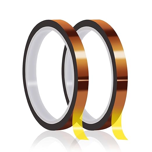 HTVRONT Heat Resistant Tape - 2 Rolls 10mm X 33m Heat Transfer Tape, Sublimation Tape No Residue Heat Press Tape for Sublimation, Heat Press, HTV Heat Tape(Brown)