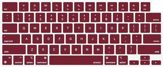 MOSISO Keyboard Cover Skin Compatible with MacBook Air 15 inch M3 A3114 M2 A2941/Air 13.6 A3113 A2681/Pro 14/16 M4 M3 M2 M1, Marsala Red