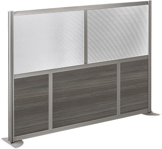 NBF Office Partitions - Cubicle Privacy Panel Wall Divider - Modern Room Separator with Quick Assembly - Indoor Laminate Free Standing Portable Room Divider Panel - 52" H x 73" W (Gray)
