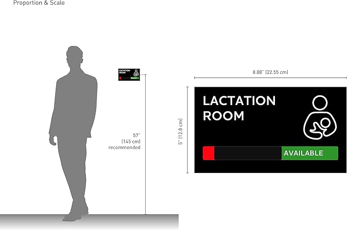 Kubik Letters Premium Lactation Room Sign with Slider for Dual Messages Room Status (AVAILABLE or IN USE)