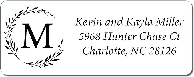Personalized Return Address Labels Simple - Set of 240 Elegant Custom Mailing Labels for Envelopes, Self Adhesive Flat Sheet Rectangle Personalized Name Stickers (White)