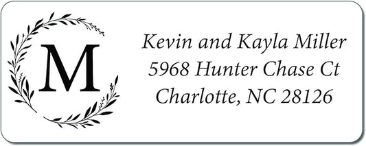 Personalized Return Address Labels Simple - Set of 240 Elegant Custom Mailing Labels for Envelopes, Self Adhesive Flat Sheet Rectangle Personalized Name Stickers (White)