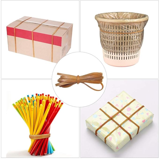 30pcs Large Rubber Bands Long 8inch Width 0.4 Inches Heavy Duty Natural Rubber Band Thickness 0.06 inches Strong Elastic Bands Cord for Office Supplies File Folders Trash