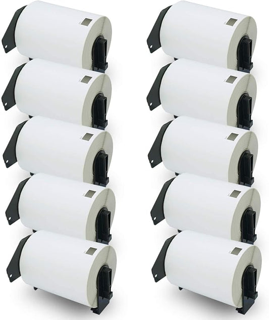 BETCKEY - Compatible Shipping Labels Replacement for Brother DK-1247 (4.07 in x 6.4 in), Use with Brother QL Label Printers [10 Rolls/1800 Labels]