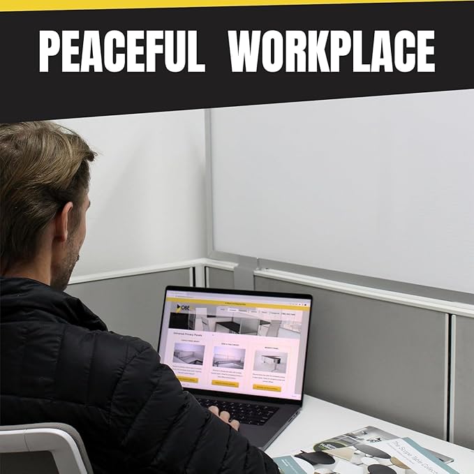 OBEX Privacy Screen & Office Panel Extender for Office Cubicles, Polycarbonate Desk Privacy Panel & Divider for Office Cubicle, 24" x 48", White