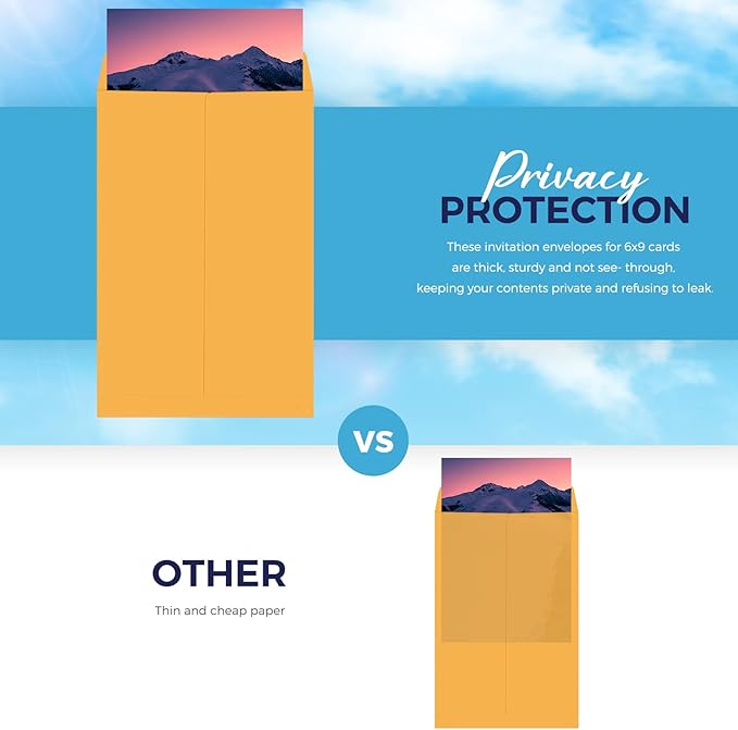 ACSTEP 2000Pack Manilla Envelopes 6 x 9 Brown Kraft Catalog Envelopes Self Seal for Mailing