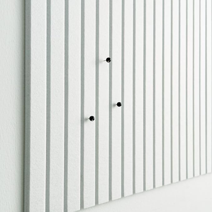 Large Cork Boards for Walls Black Felt Board Alternative - Slat Wall Paneling, Felt Bulletin Board Tiles for Office Decor, Push pin Board Office Wall Organizer -12-Pack (Milky White)