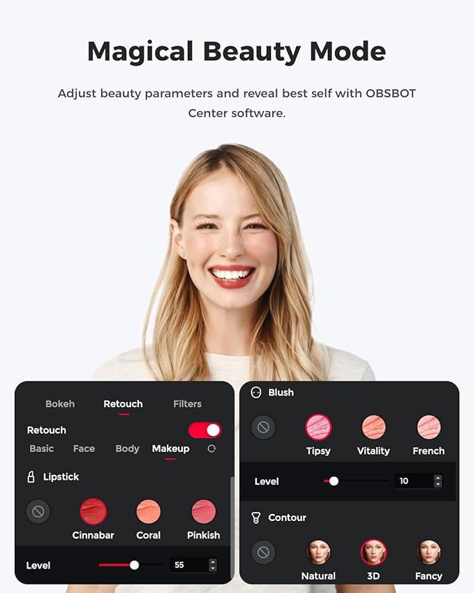 OBSBOT Meet 2-4K Webcam for PC with 1/2" Sensor, AI Framing & Autofocus, Beauty Mode, Lightweight, Gesture Control, HDR, Dual Microphone, 60 FPS, Web Cam for Streaming, Meeting, Gaming. (Aurora Green)