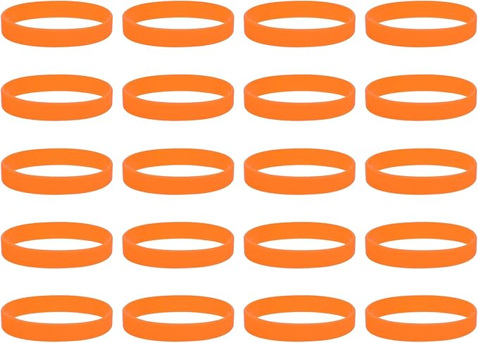 MECCANIXITY 100Pcs Silicone Rubber Bands Non-slip 4 Inch Flat Elastic Rubber Wrapping Bands for Books, Traps, Art, Wrapping Paper, Cord Wraps, Orange