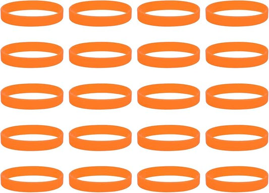 MECCANIXITY 100Pcs Silicone Rubber Bands Non-slip 4 Inch Flat Elastic Rubber Wrapping Bands for Books, Traps, Art, Wrapping Paper, Cord Wraps, Orange
