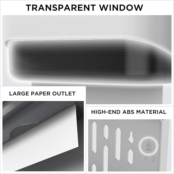 Paper Towel Dispenser Wall Mount, Adhesive No Drilling Multifold Trifold Cfold Commercial Hand Towel Dispenser,White-PN6012