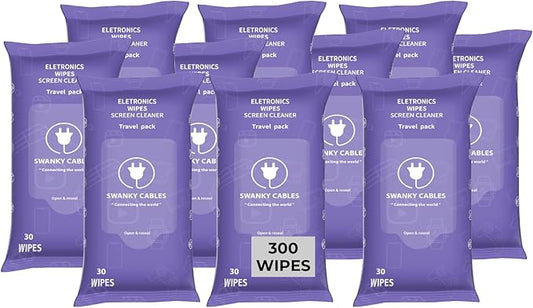 Screen Cleaner Wipes: Electronic Wipes for Screens - Computer Screen Wipes for Lens, Phone, Tv Screen and Monitor Cleaning - Tech Wipes & Microfiber Cloth (Soft Wipes, 300 Count)