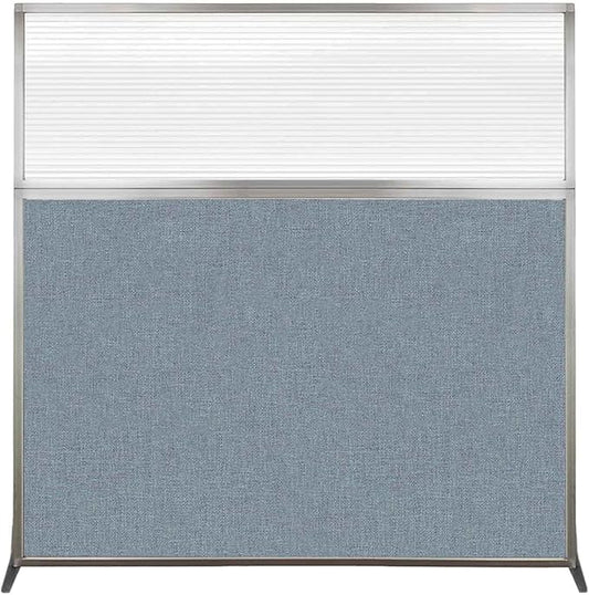 Versare Hush Screen Portable Room Divider | Workstation Wall Divider | Freestanding Privacy Hush Panels | Clear Fluted Windows | Fabric Office Divider Screen | Great for Room Separation