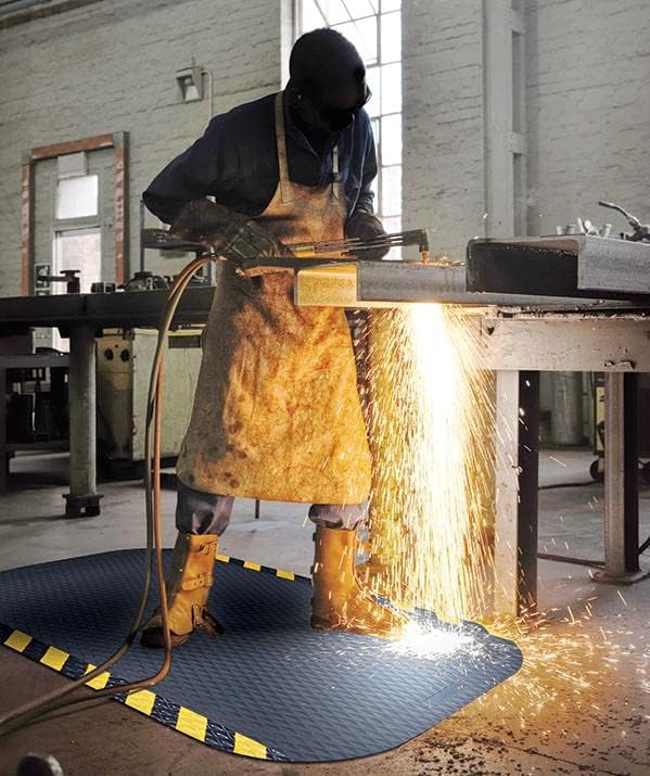 American Floor Mats Hog Heaven Premium 7/8" Black & Black Border 2' x 3' Nitrile Backed Anti-Fatigue Comfort Mat