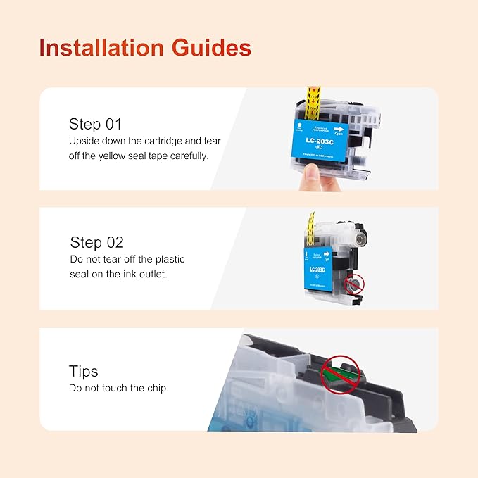 LC203XL LC201 Ink Cartridges Compatible for Brother LC203 Ink Cartridges LC203BK LC201XL Use for Brother MFC-J480DW MFC-J485DW MFC-J880DW MFC-J4420DW(11 Pack: 5 Black, 2 Cyan, 2 Magenta, 2 Yellow)